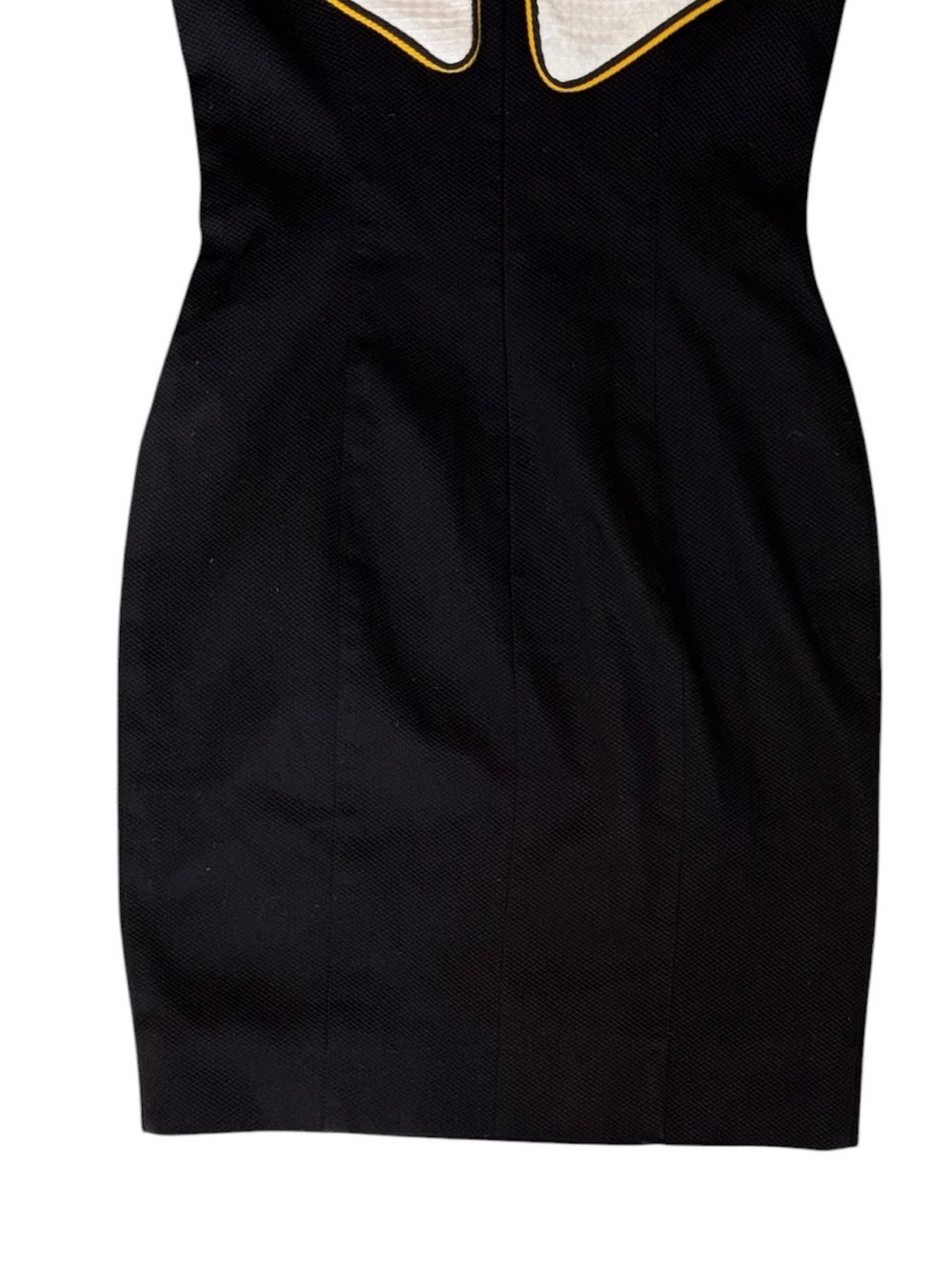 Jan Barboglio Vintage 80s Black White Textured Exaggerated Collar Mini Dress XS - Picture 6 of 10